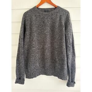 J. Crew Wool Crewneck Sweater - Oversized Boyfriend Fit - Charcoal Gray - Large
